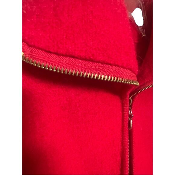 Lisa International 100% Boiled Wool Full Zip Jacket Red M - Picture 11 of 16